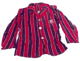 O blazer que os jogadores usavam sobre o uniforme antes de entrarem em campo O blazer que os jogadores usavam sobre o uniforme antes de entrarem em campo